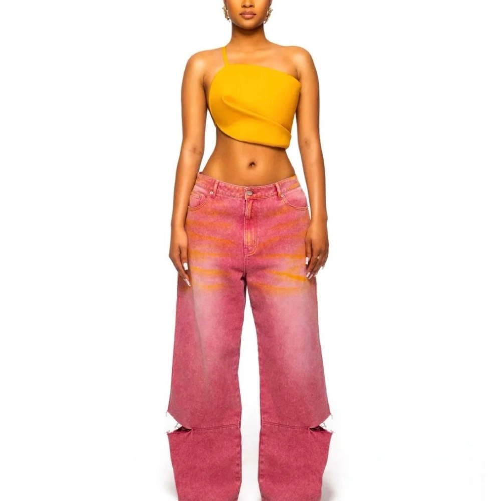 NWT: Hanifa Aster Acid Jeans - Dusty Cedar